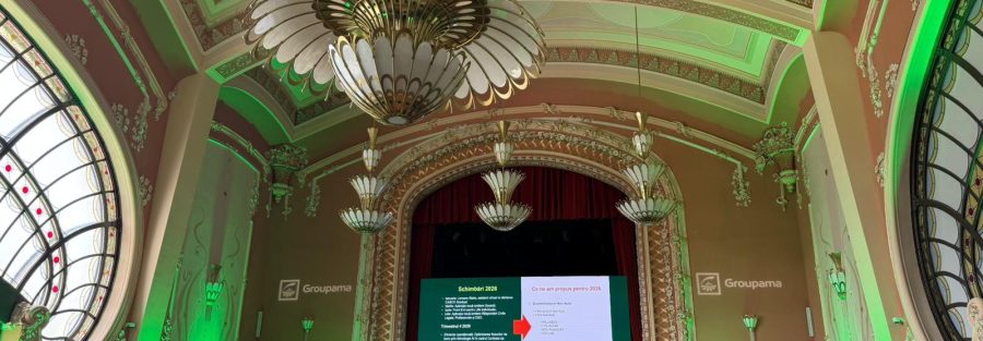 Eveniment Groupama Asigurări desfășurat la Cazinoul din Constanța, dedicat direcțiilor strategice ale companiei.
