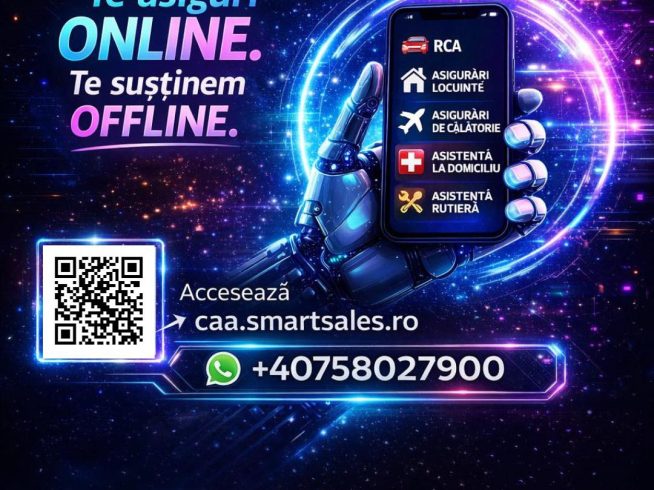 Consultanță pentru asigurări online, cu sprijin real offline pentru clienți.