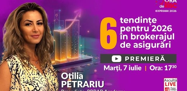 Otilia Petrariu, Președinte PRBAR Academy, invitată la Ora de Risc by XPRIMM pentru discuția despre 6 tendințe pentru 2026 în brokerajul de asigurări.